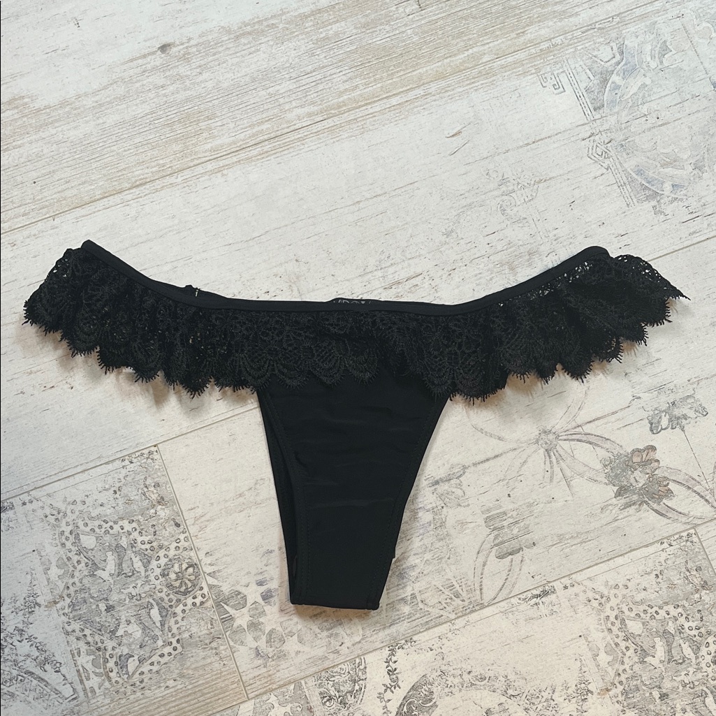 Dolls Kill Widow Black Lace Bikini Bottom Size Xl